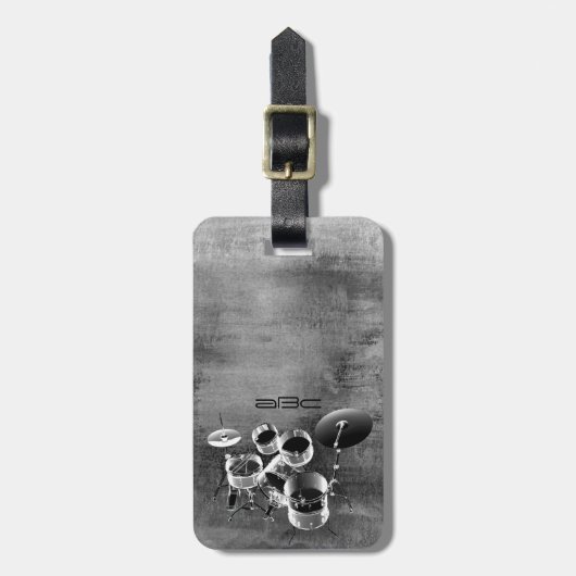 Trommelset / persoonlijke cadeautjes voor drummers bagagelabel (Voorkant verticaal)