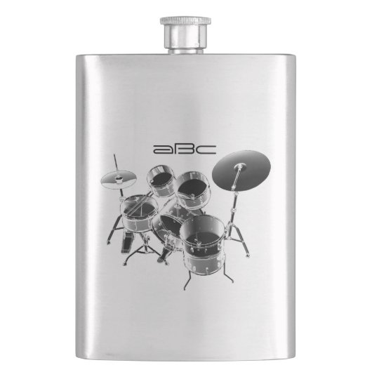 Trommelset / persoonlijke cadeautjes voor drummers heupfles (Voorkant)