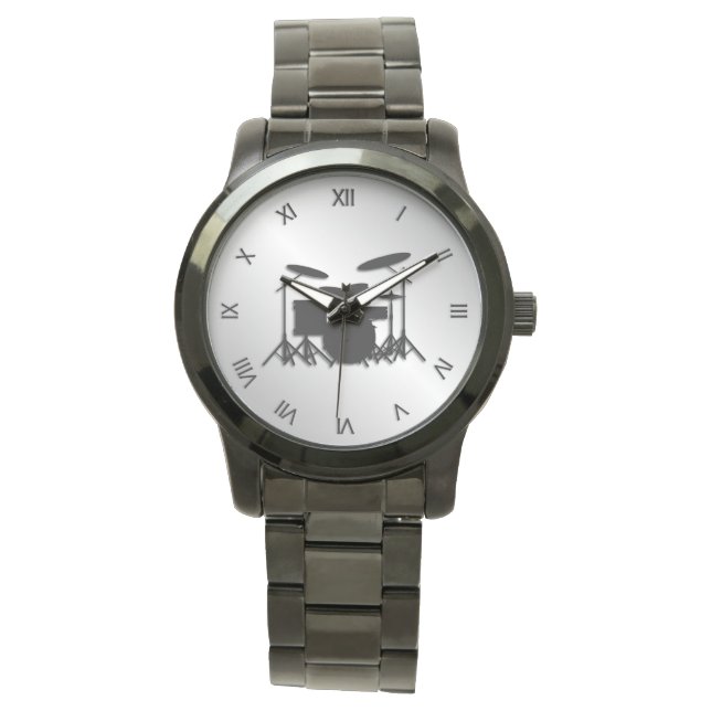 Trommelset Romeinse cijfers Horloge (Voorkant)