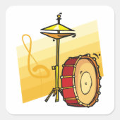 Trommelset Vierkante Sticker (Voorkant)