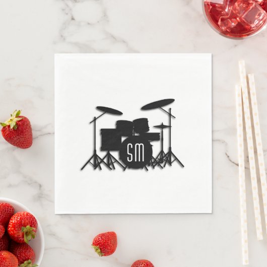 Trommelset wit monogram servet (Insitu)