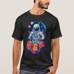 Trommelspelende astronaut astronaut trommelaar jon t-shirt