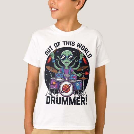 TROMMELSPELER UIT DE WERELD T-SHIRT (Voorkant)