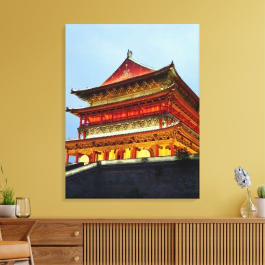 Trommeltoren van Xi'An Canvas Afdruk (Insitu (Woonkamer))