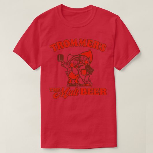Trommers Gnomen Retro Defunct Malt Bier T-shirt (Design voorkant)