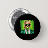 Tromp Blaast Bubble Gum St. Patrick's Day Groen Zo Ronde Button 5,7 Cm (Voorkant /achterkant)