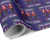 Tromp Kerstman Hoed Dans, Maak Kerstmis Groot Agai Cadeaupapier (Rol Hoek)