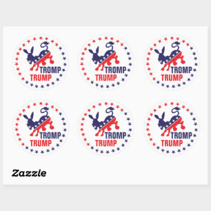 Tromp Trump Kicking Democratische Ezel Politieke L Ronde Sticker