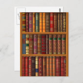 Trompe - l ' oeil "Franse bibliotheek". Briefkaart (Voorkant / Achterkant)