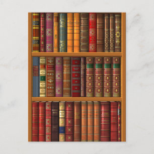 Trompe - l ' oeil "Franse bibliotheek". Briefkaart