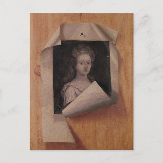 Trompe - l ' oeil Portret van een Dame Briefkaart (Voorkant)
