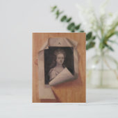 Trompe - l ' oeil Portret van een Dame Briefkaart (Staand voorkant)