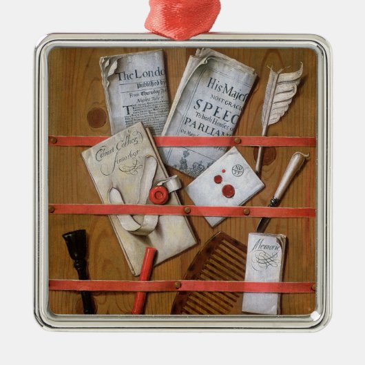 Trompe l'oeil 1702 metalen ornament (Voorkant)