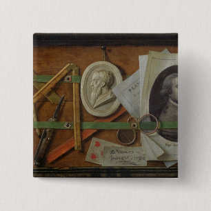 Trompe l'Oeil 1785 Vierkante Button 5,1 Cm