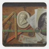 Trompe l'Oeil 1785 Vierkante Sticker (Voorkant)
