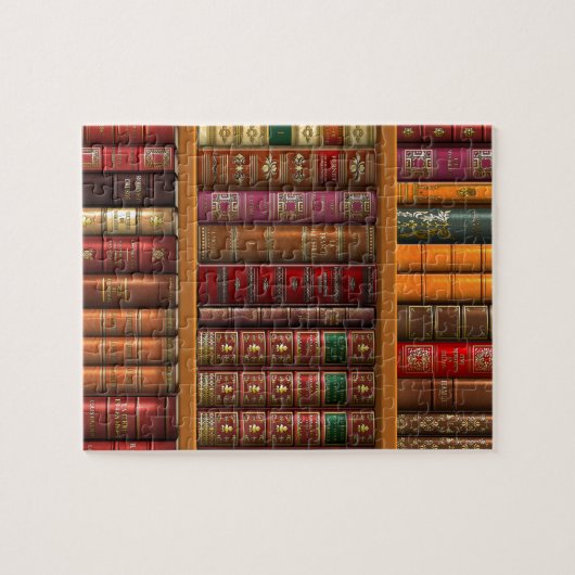 Trompe l'oeil "Franse bibliotheek" Legpuzzel (Horizontaal)
