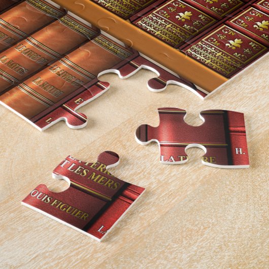 Trompe l'oeil "Franse bibliotheek" Legpuzzel (Zijkant)