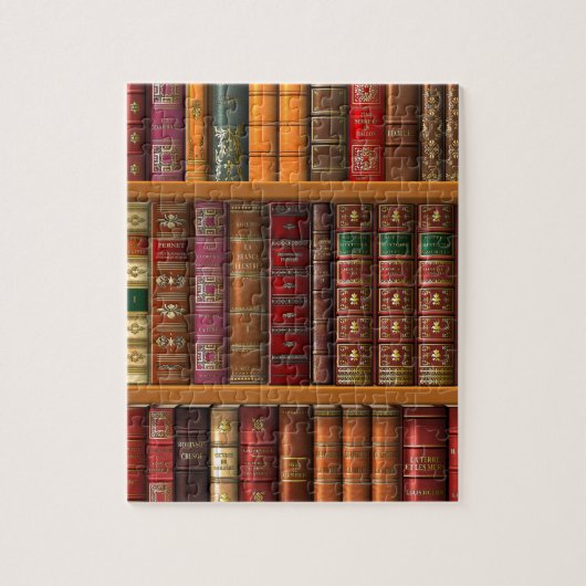 Trompe l'oeil "Franse bibliotheek" Legpuzzel (Verticaal)