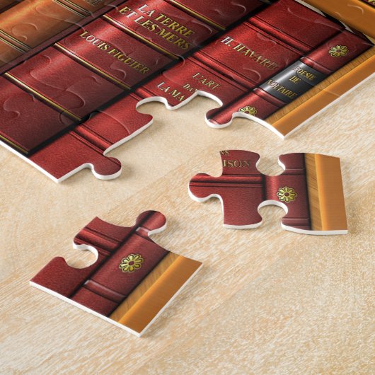 Trompe l'oeil "Franse bibliotheek". Legpuzzel (Zijkant)