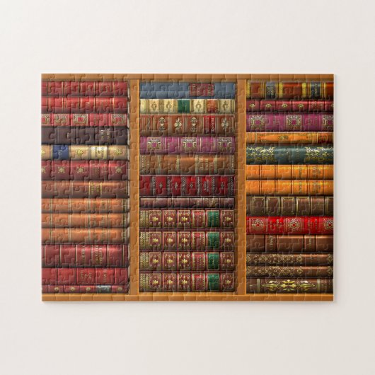 Trompe l'oeil "Franse bibliotheek". Legpuzzel (Horizontaal)
