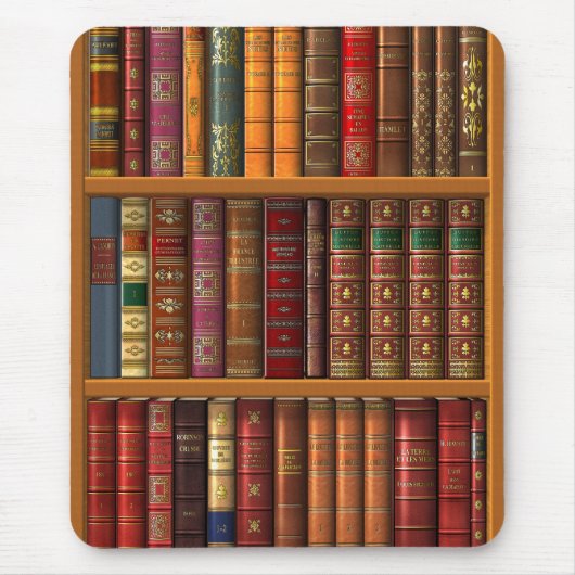Trompe l'oeil "Franse bibliotheek". Muismat (Voorkant)