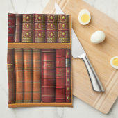 Trompe l'oeil "Franse bibliotheek". Theedoek (Quarter Fold)