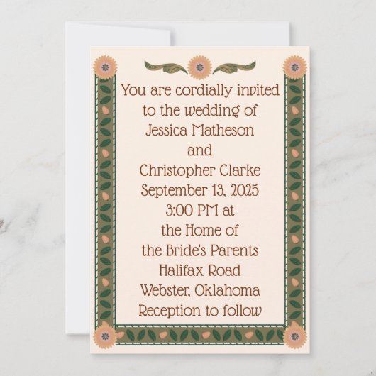 Trompe-l'oeil Landelijke Trouwdag Kaart (Voorkant)