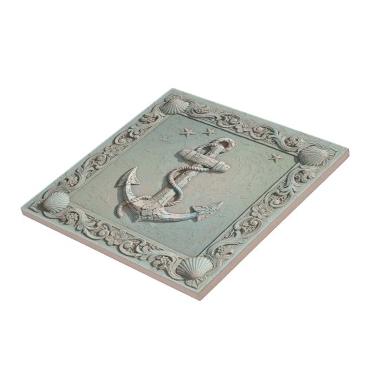 Trompe L'oeil Marine Life Anchor ID1190c Tegeltje (Zijkant)