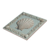 Trompe L'oeil Marine Life Clam Shell ID1190d Tegeltje (Zijkant)