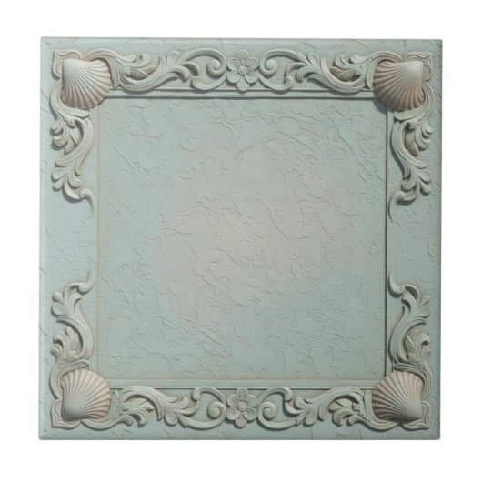 Trompe L'oeil Marine Life Shell Border 2 ID1190j Tegeltje (Voorkant)