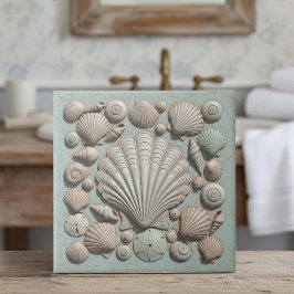 Trompe L'oeil Marine Life Shell Collection ID1190b Tegeltje