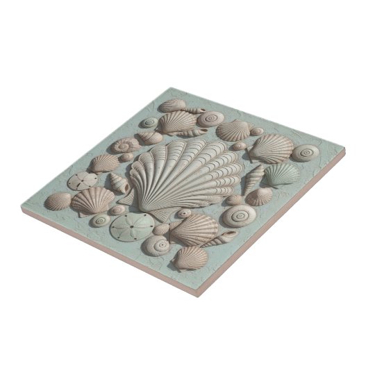 Trompe L'oeil Marine Life Shell Collection ID1190b Tegeltje (Zijkant)