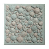 Trompe L'oeil Marine Life Shell Mosaic ID1190a Tegeltje (Voorkant)