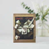 Trompe l'oeil met brieven en notitieboeken, 1665 briefkaart (Staand voorkant)