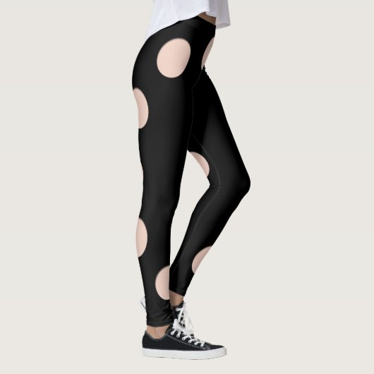 Trompe l'oeil met cirkelgaten voor huidskleur leggings (Rechts)