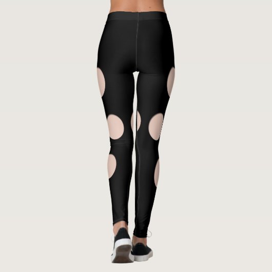 Trompe l'oeil met cirkelgaten voor huidskleur leggings (Achterkant)