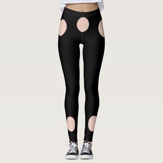 Trompe l'oeil met cirkelgaten voor huidskleur leggings (Voorkant)