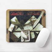 Trompe l'oeil met letters en notebooks, 1665 muismat (Met muis)