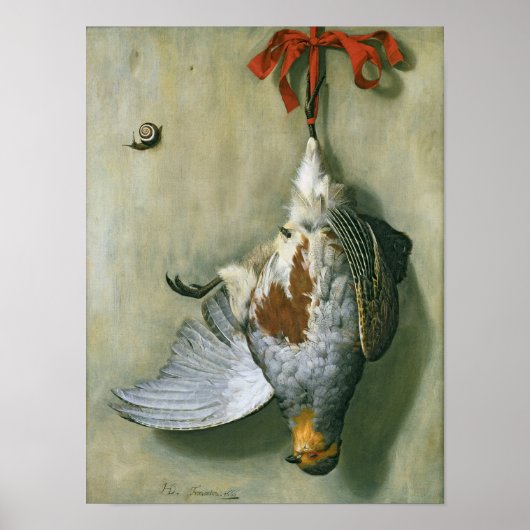 Trompe l'Oeil met Partridge, 1666 Poster (Voorkant)