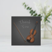 Trompe L'oeil Miniatuur Violin & Bow Personalized Bedankkaart (Staand voorkant)
