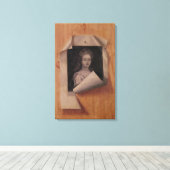 Trompe l'Oeil Portrait of a Lady Canvas Afdruk (Insitu (Houten vloer))