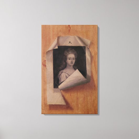 Trompe l'Oeil Portrait of a Lady Canvas Afdruk (Voorkant)