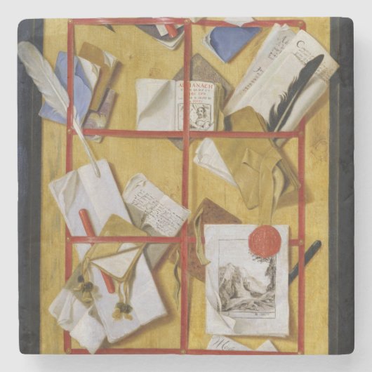 Trompe l'Oeil Stenen Onderzetter (Voorkant)