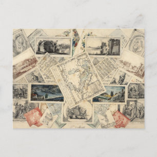 Trompe l'oeil van een kaart van Italië   P. Verbur