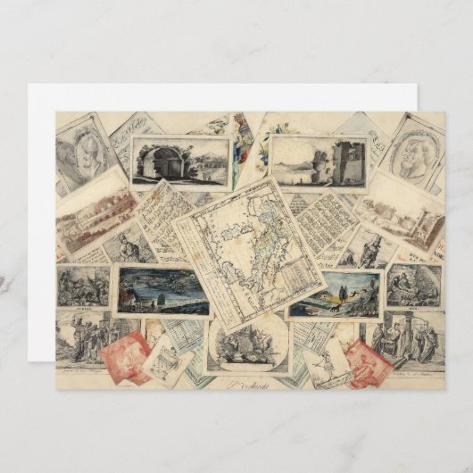 Trompe l'oeil van een kaart van Italië | P. Verbur (Voorkant / Achterkant)