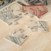 Trompe l'oeil van een kaart van Italië | P. Verbur Legpuzzel (Zijkant)