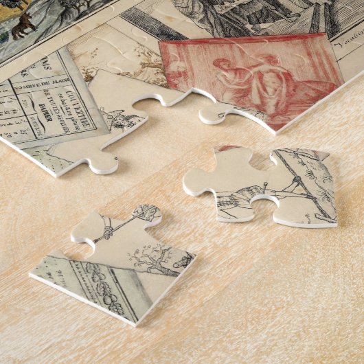 Trompe l'oeil van een kaart van Italië | P. Verbur Legpuzzel (Zijkant)