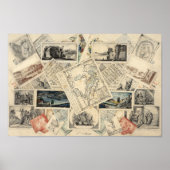 Trompe l'oeil van een kaart van Italië | P. Verbur Poster (Voorkant)
