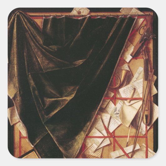 Trompe l'Oeil Vierkante Sticker (Voorkant)