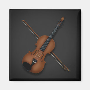 Trompe L'oeil Violin & Bow Elegant Classical Music Magneet